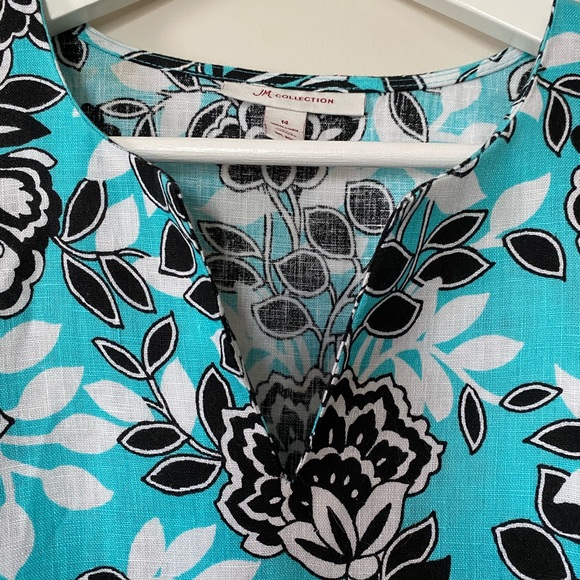 JM Collection Linen Tunic - Picture 2 of 7